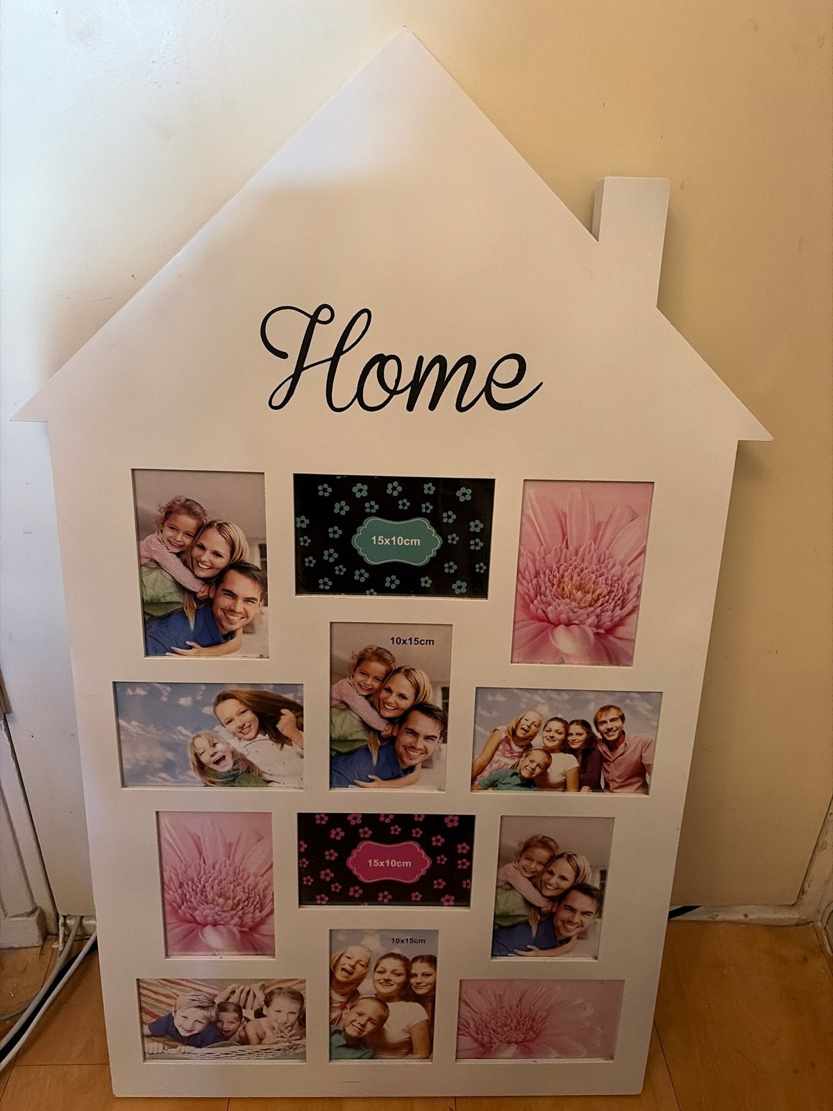 Leuke Fotocollage Huis - Decoratieve Fotolijst voor Thuis, Nieuw, Wit, Hangend, Hout