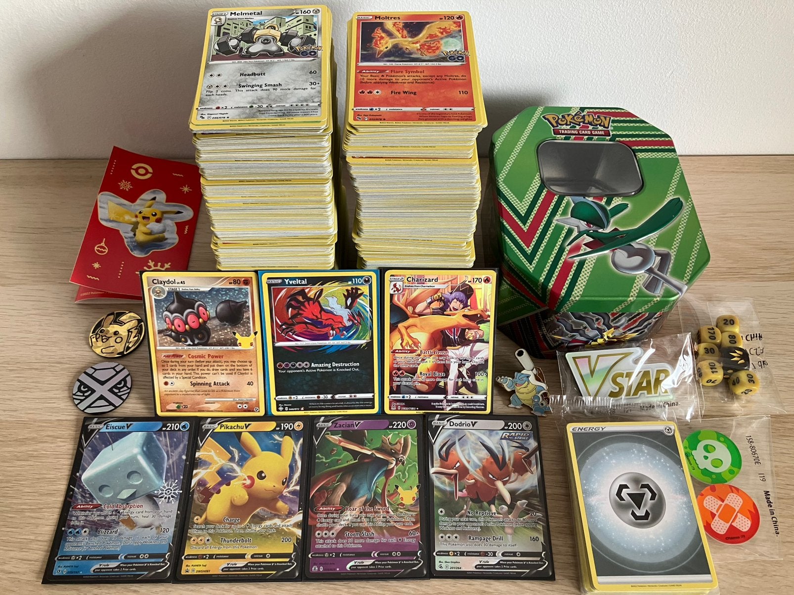 Set van 1010 verschillende originele Pokemon kaarten, Ophalen of Verzenden, Zo goed als nieuw, Meerdere kaarten, Foil