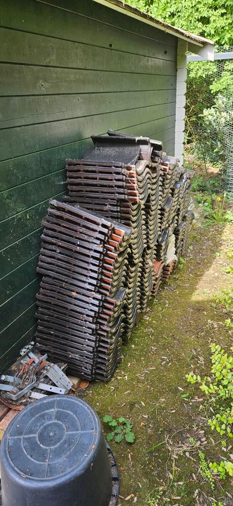 Gebruikte geglazuurde dakpannen, zwart merk Nibra, Ophalen, Gebruikt, Steen of Klei, 15 m² of meer