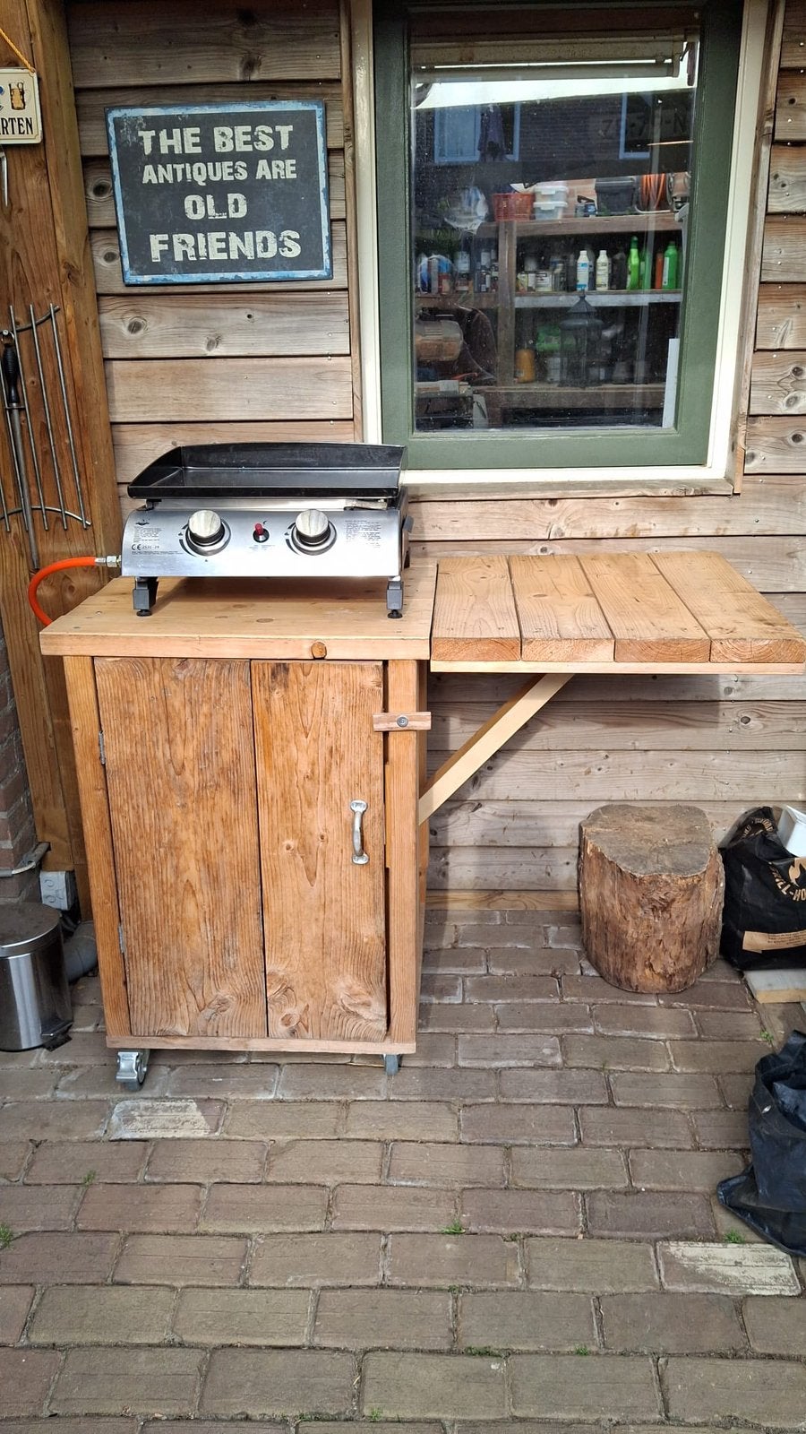 Bakplaat met buitenkeuken, Tuin en Terras, Buitenkeukens, Ophalen of Verzenden, Zo goed als nieuw, Gas