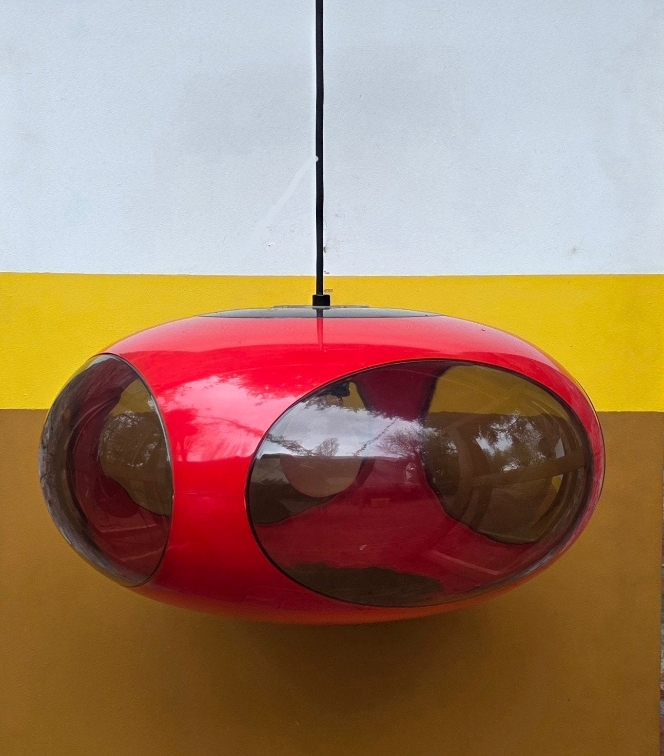 Vintage, design hanglamp. Bug eye lamp Massive, Huis en Inrichting, Lampen | Hanglampen, Ophalen, E27 (groot), Massive