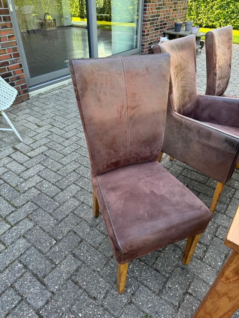 6 eetkamerstoelen, Huis en Inrichting, Stoelen, Ophalen, Gebruikt, Bruin, Vijf, Zes of meer stoelen
