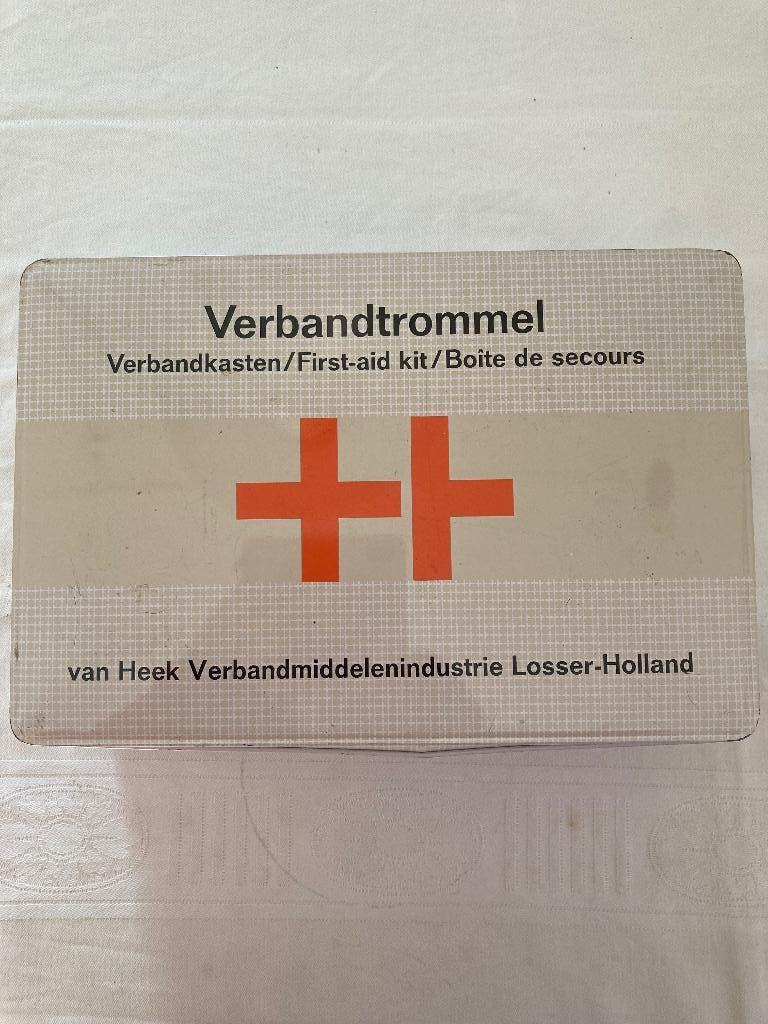 Retro verbandtrommel 1974, Van Heek vintage, Verzamelen, Ophalen of Verzenden, Huis en Inrichting