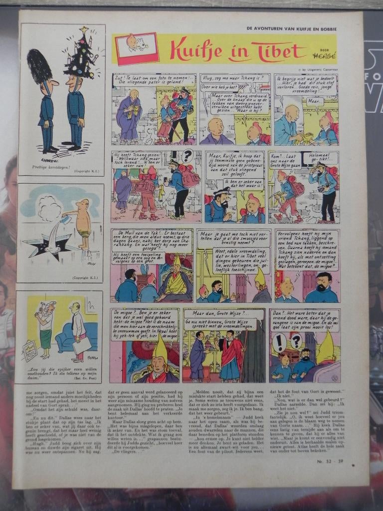 Kuifje uit de Kath. Ill. week 35 t/m 52 uit 1959, Ophalen of Verzenden, Kuifje, Gebruikt, Overige typen