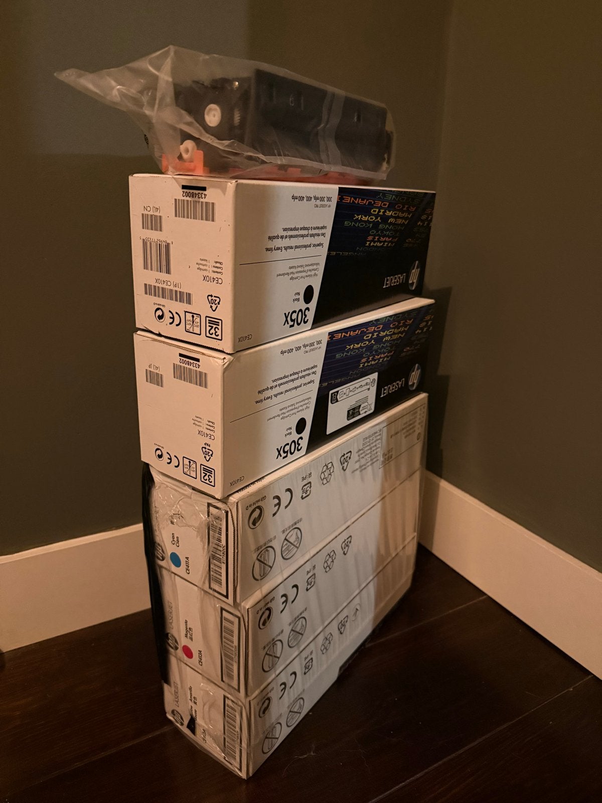 3x HP 305X (CE410X) + 1x CE411A, CE412A, CE413A, Computers en Software, Printerbenodigdheden, Ophalen of Verzenden, Nieuw, Toner
