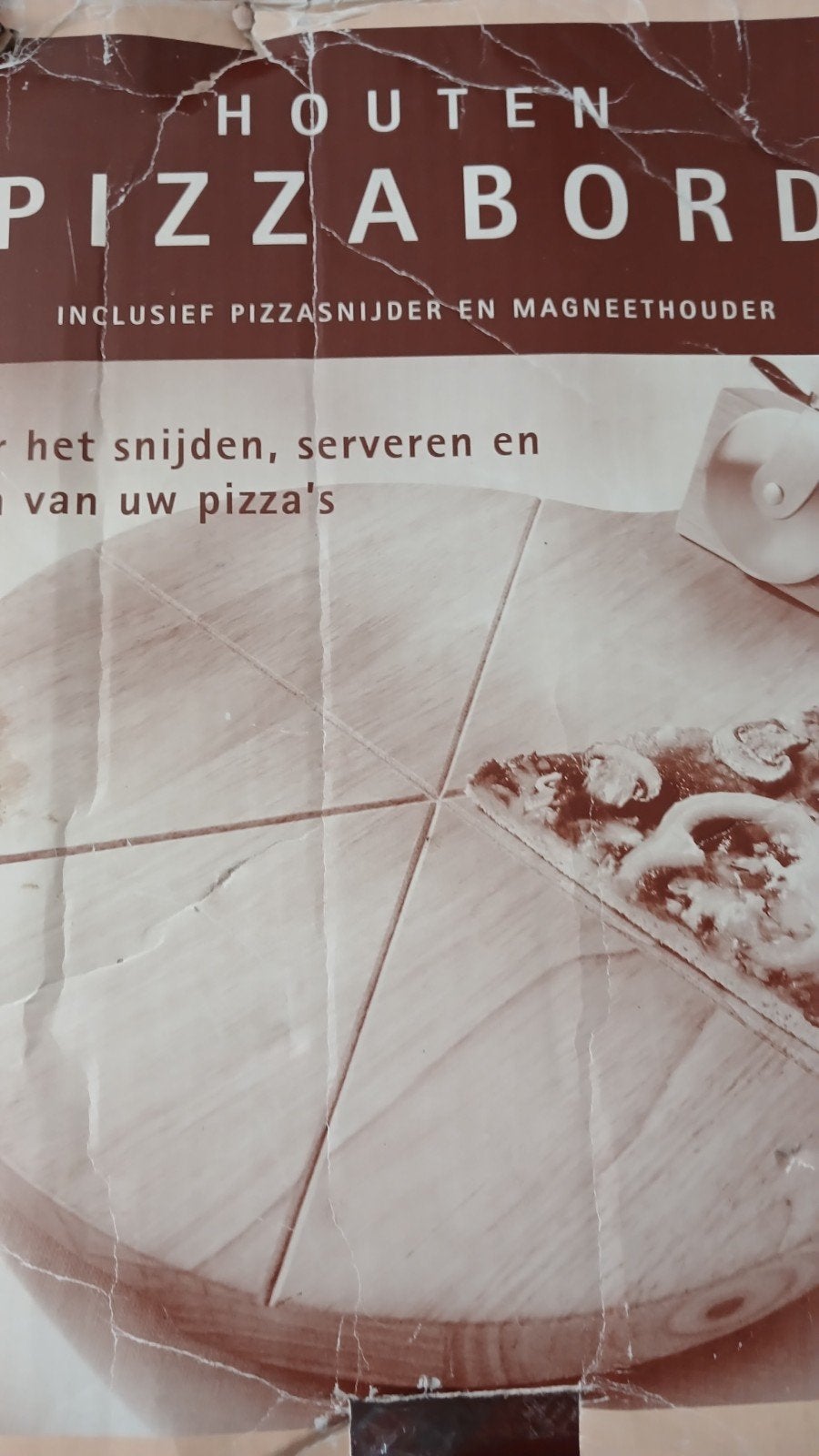 Houten inclusief pizzasnijder en magneethouder Pizzabord, Ophalen of Verzenden, Nieuw