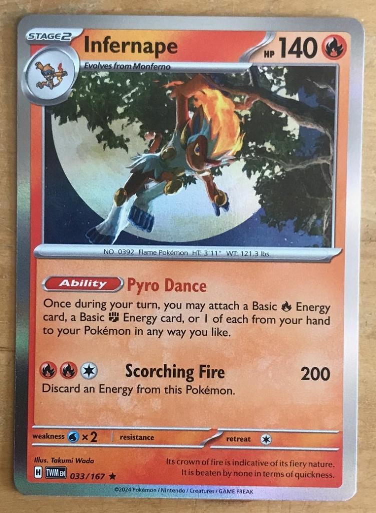 Pokemon - Infernape (TWM 033) Holo rare.., Ophalen of Verzenden, Nieuw, Losse kaart, Foil