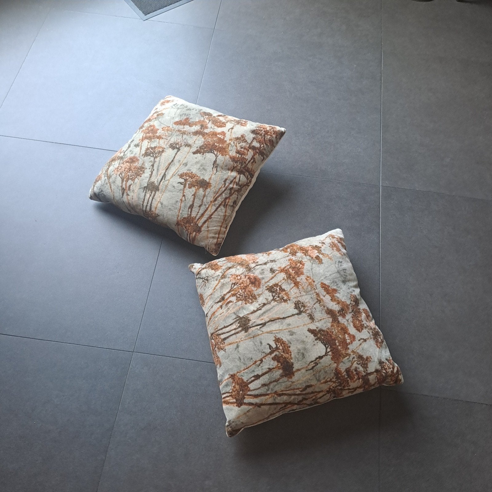 Set van 2 sierkussens met natuurlijke print, Ophalen, Overige merken, Meerkleurig, Vierkant