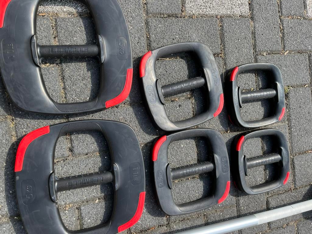 Les mills smartbar set 2.0 smart bar met schijven, Sport en Fitness, Fitnessmaterialen, Ophalen of Verzenden, Zo goed als nieuw