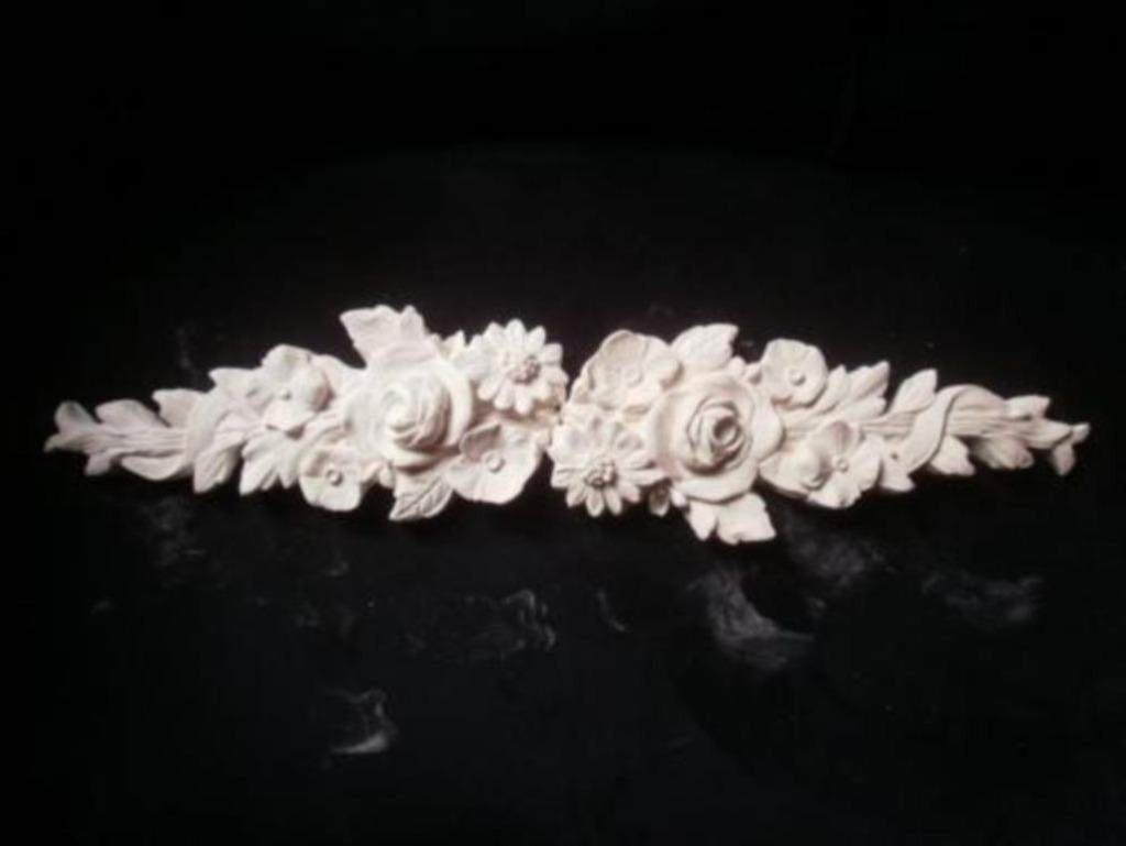 Nr7) bloemen ornament wit bestaat uit 2 delen nieuw handmade, Antiek en Kunst, Curiosa en Brocante, Ophalen of Verzenden