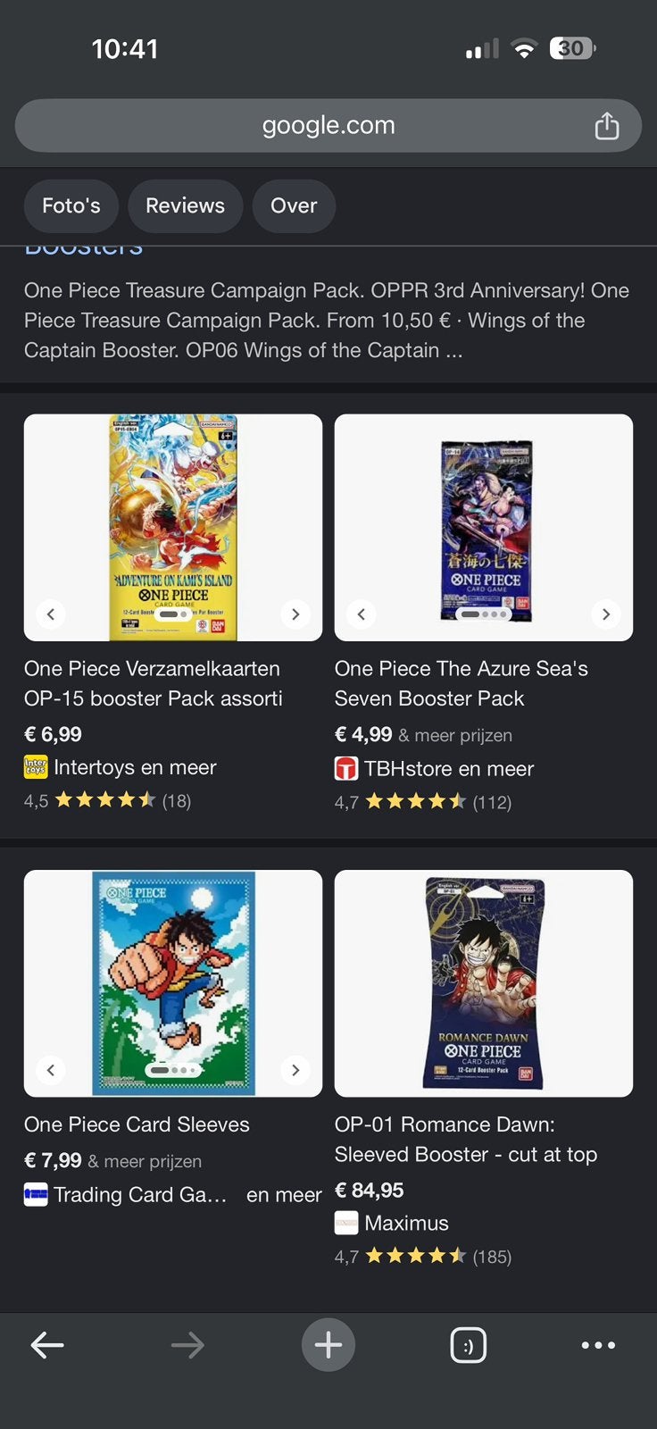One Piece sleeved booster packs gezocht!, Hobby en Vrije tijd, Ophalen of Verzenden, Zo goed als nieuw, Booster