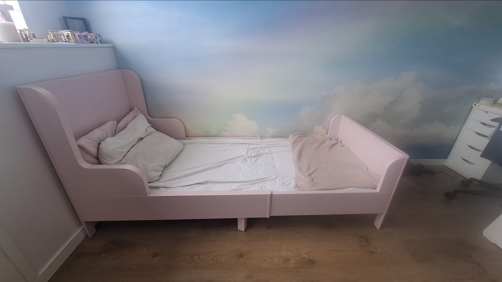 IKEA SMÅSTAD Uitschuifbaar kinderbed - Roze, 90 cm, Ophalen of Verzenden, 200 cm, Hout