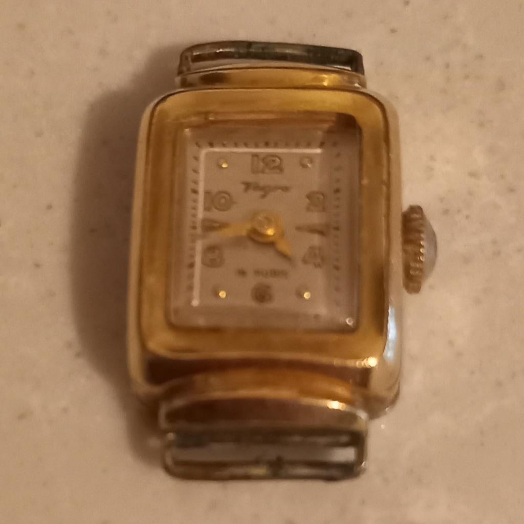 Vintage Vegro 15 rubis verguld horloge (loopt niet), Ophalen of Verzenden, Gebruikt, Overige merken
