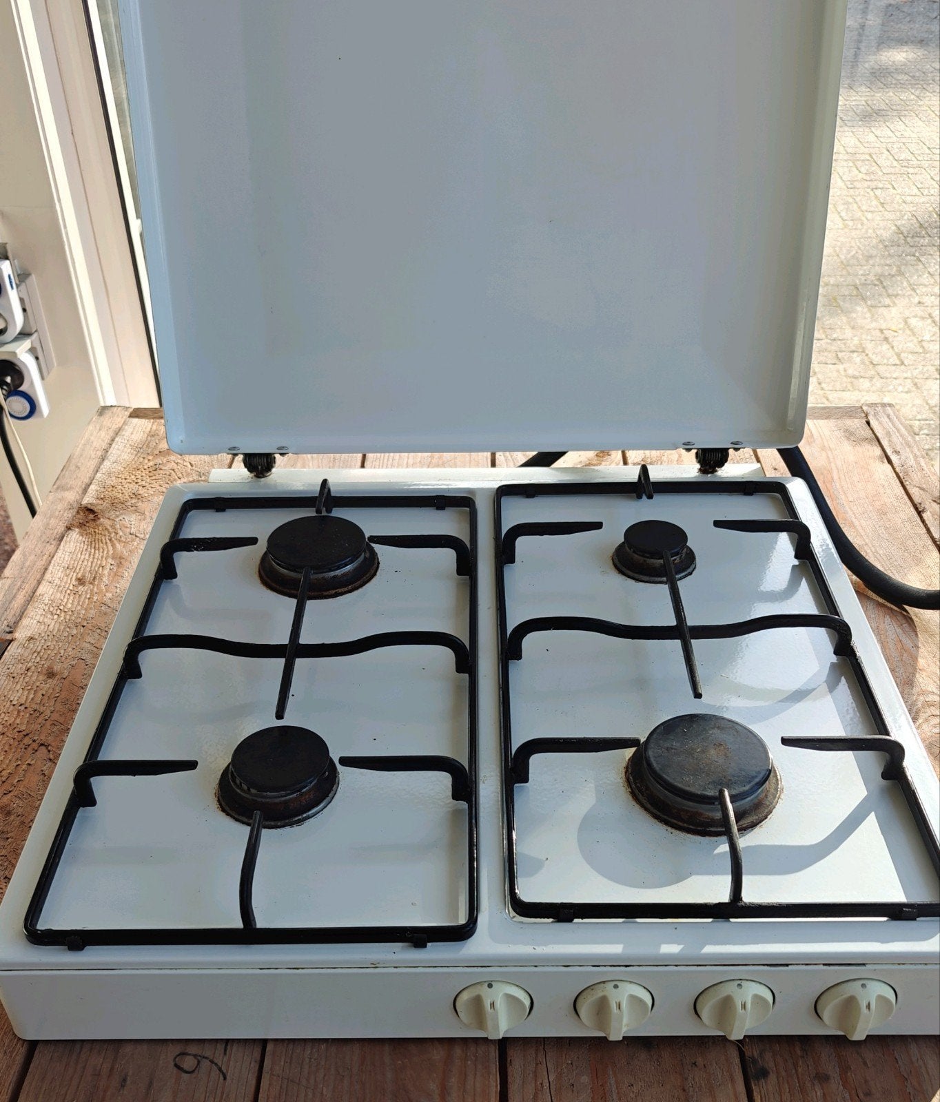 Pelgrim Gaskookplaat - Wit, Ophalen, Gebruikt, Minder dan 85 cm, 60 cm of meer