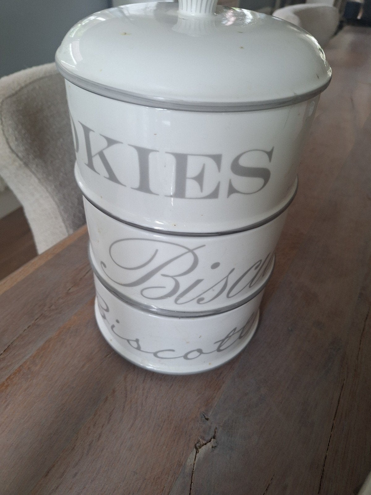 riviera maison Voorraadpot 'Cookies, Biscuits, Biscotti', Ophalen, Gebruikt, Voorraadpot, Steen/keramiek