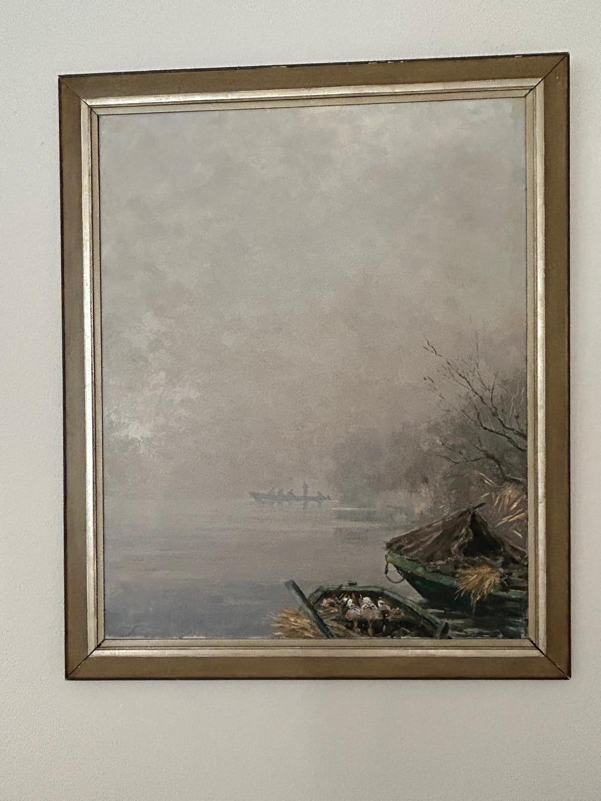 Schilderij Jo Schrijnder: jachttafereel met eenden, Ophalen, Doek, Realistisch, Dieren