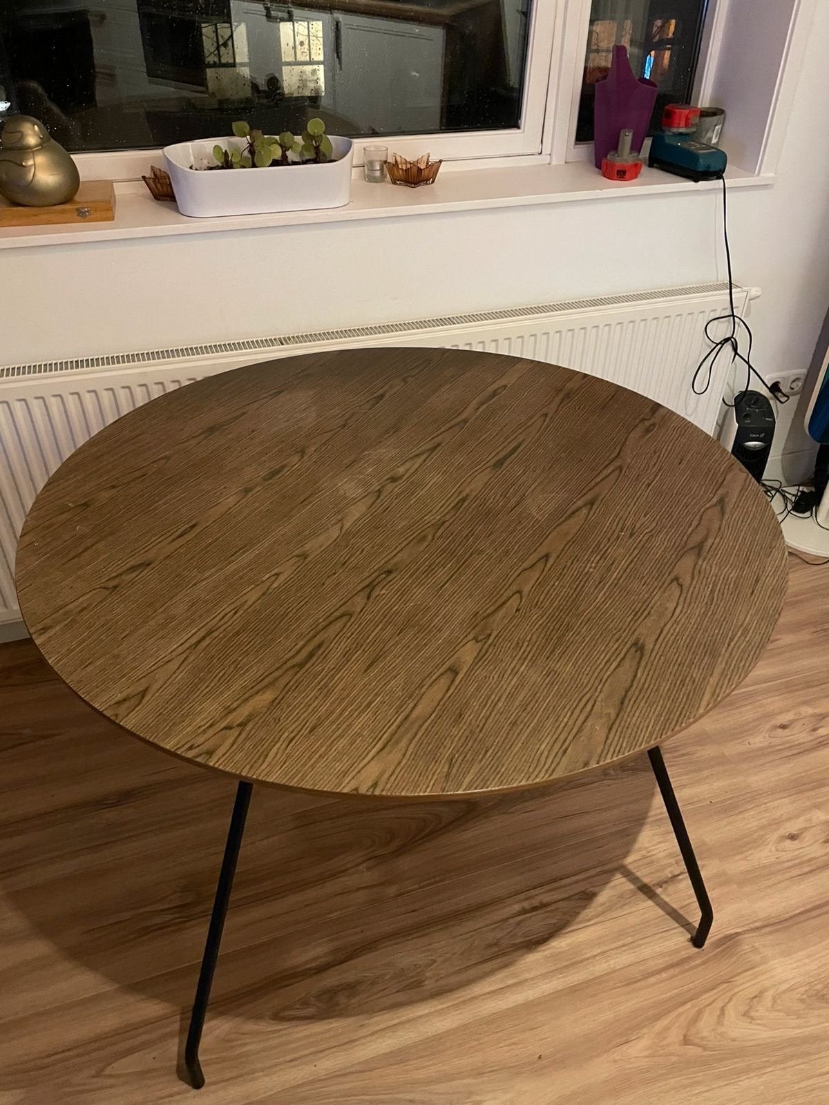 Ronde eettafel - 110 cm doorsnee, Huis en Inrichting, Ophalen, Gebruikt, 100 tot 150 cm, Rond