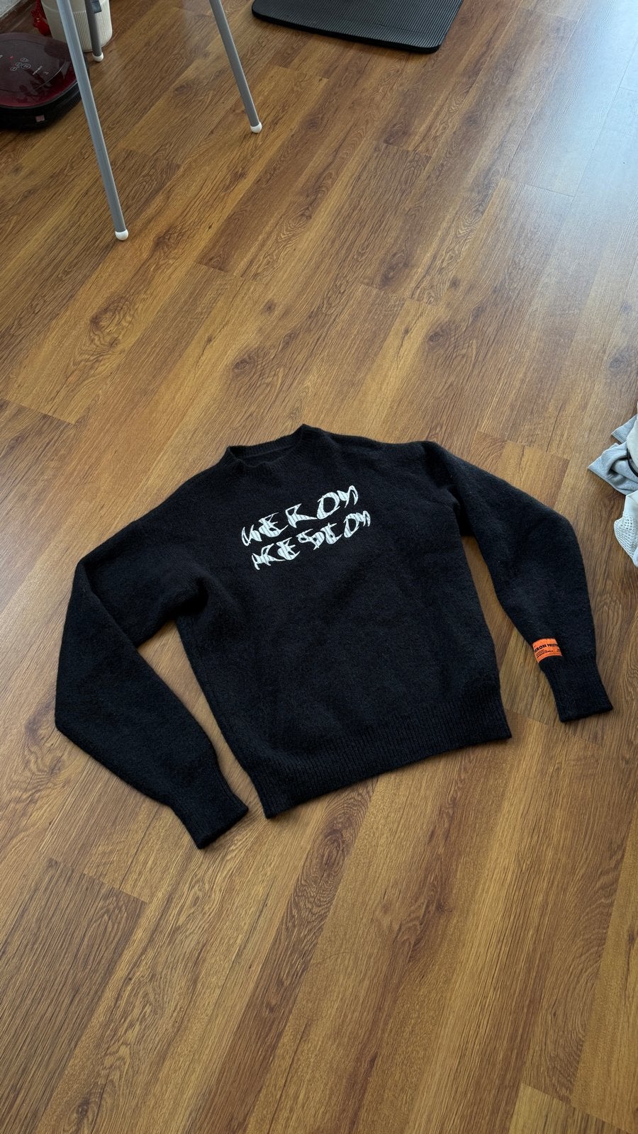 Heron Preston Boiled Wool Sweater Zwart, Kleding | Heren, Ophalen of Verzenden, Zo goed als nieuw, Overige maten, Zwart