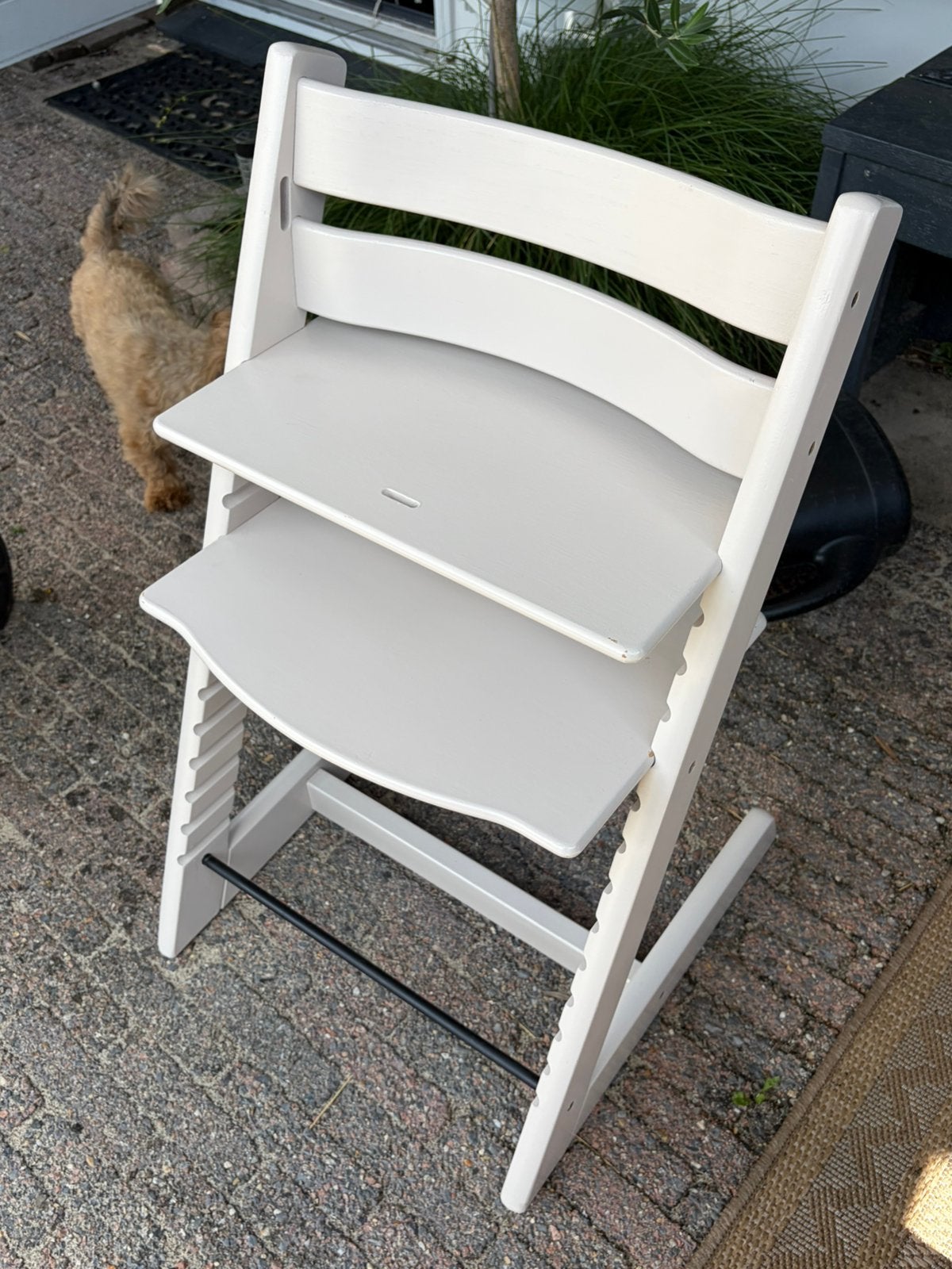 Oud model tripp trapp, Tuin en Terras, Ophalen, Zo goed als nieuw, Hout