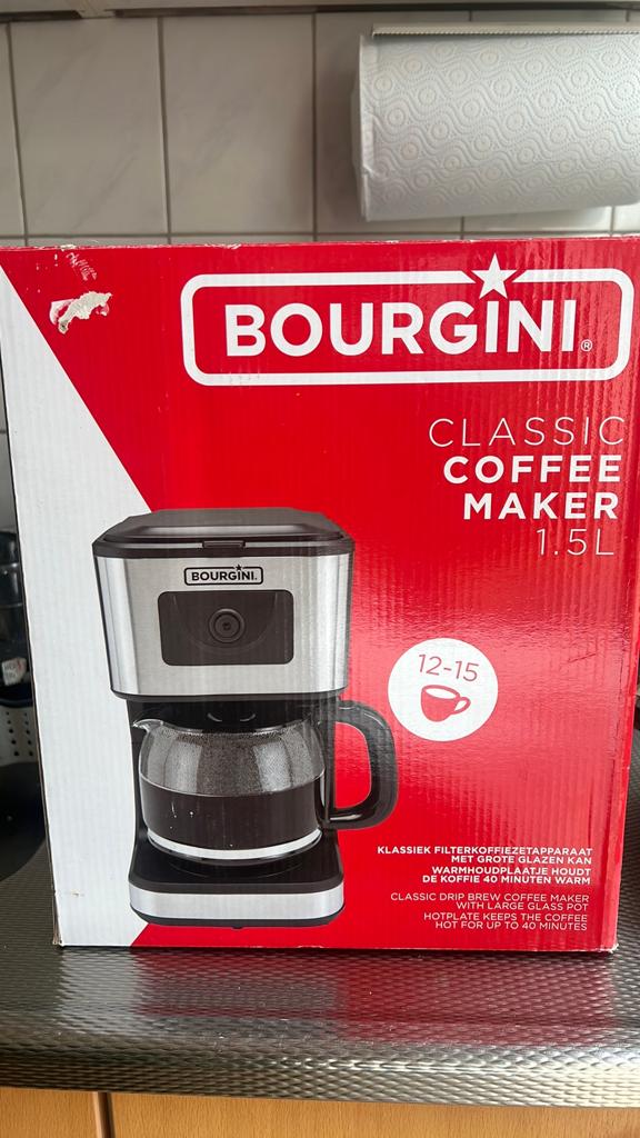 BOURGINI Koffiezetapparaat - Gebruikt, Gebruikt, Koffiemachine, Gemalen koffie, Ophalen of Verzenden
