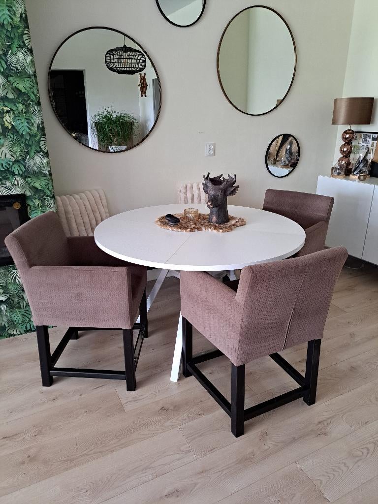 3 eetkamerstoelen, Gebruikt, Ophalen of Verzenden, Modern, Hout