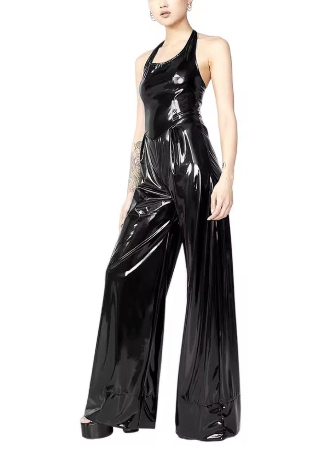 Geweldige Lak Halter Jumpsuit, tm 3XL, Kleding | Dames, Jumpsuits, Verzenden, Nieuw