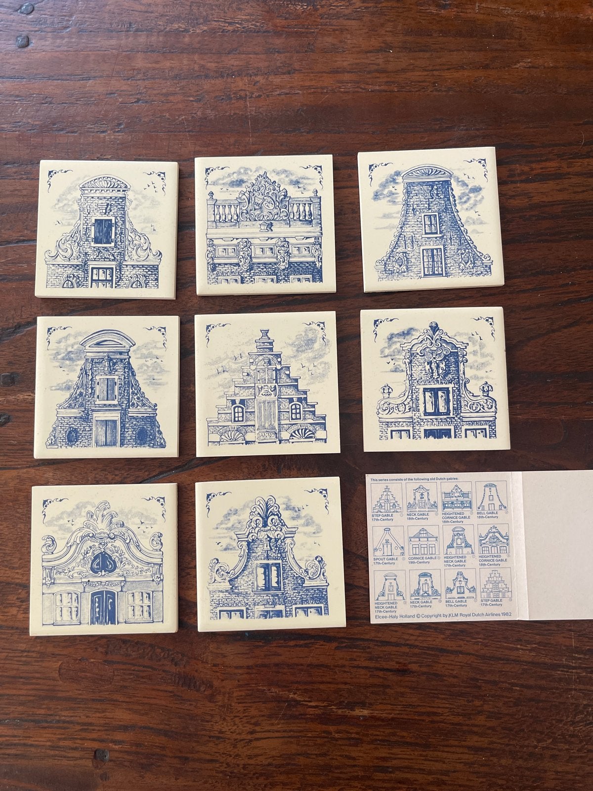 KLM Delfts Blauw Huisjes - Set van 10, Ophalen of Verzenden, Gebruikt