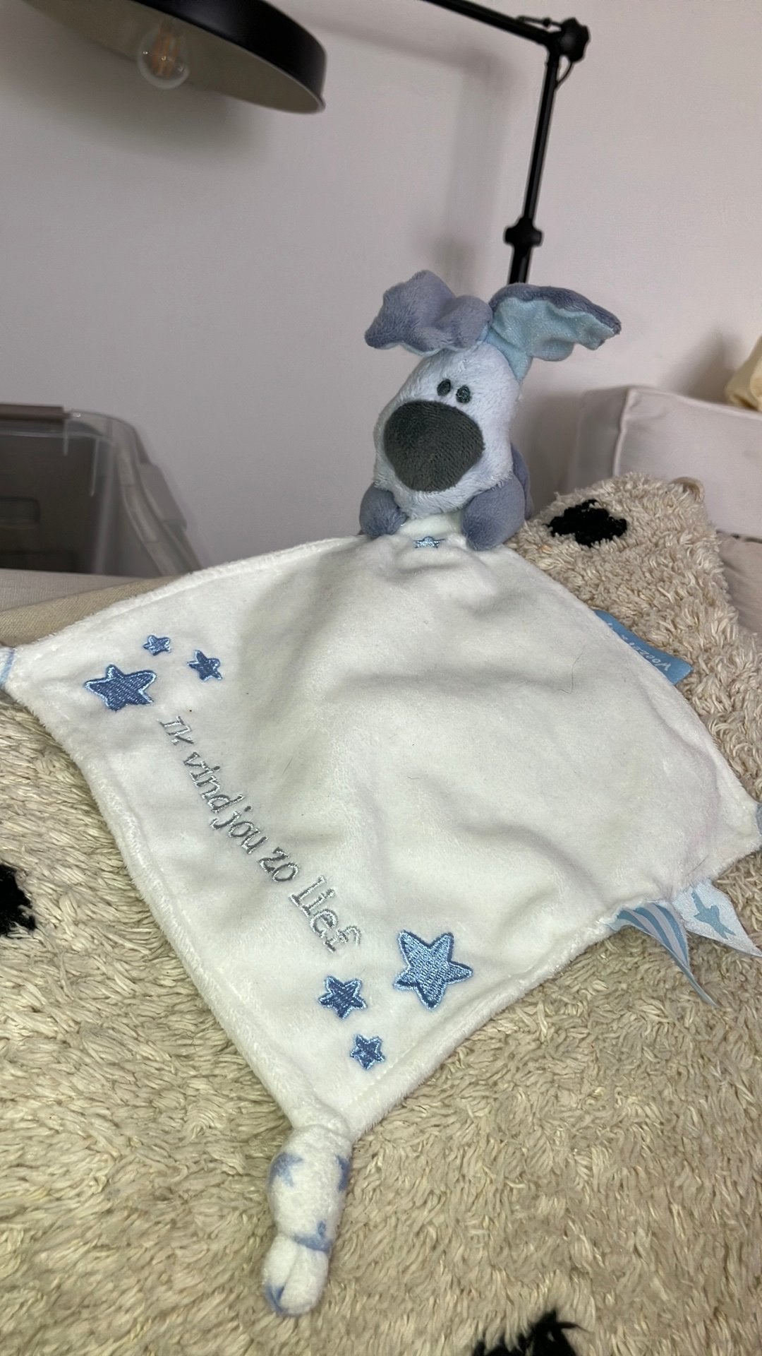 Woezel en pip knuffeldoekje ik vind je zo lief, Blauw, Zo goed als nieuw, Middelgroot (20 tot 80 cm), Tiamo