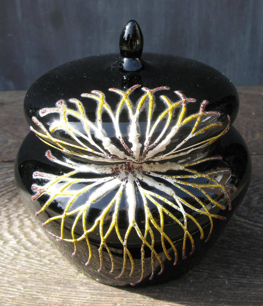 BONBONNIERE STUDIOGLAS JUGENDSTIL HANDWERK, Antiek en Kunst, Antiek | Glas en Kristal, Ophalen of Verzenden