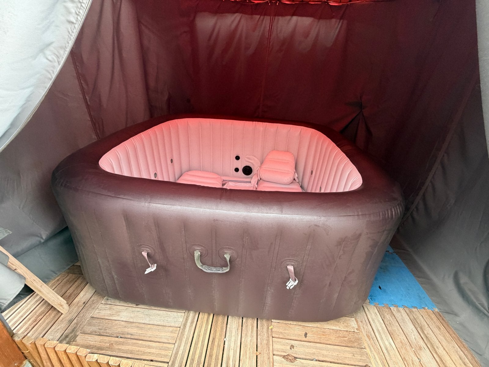 Lay Z Spa Maldives, Tuin en Terras, Ophalen, Zo goed als nieuw, Pomp, Opblaasbaar