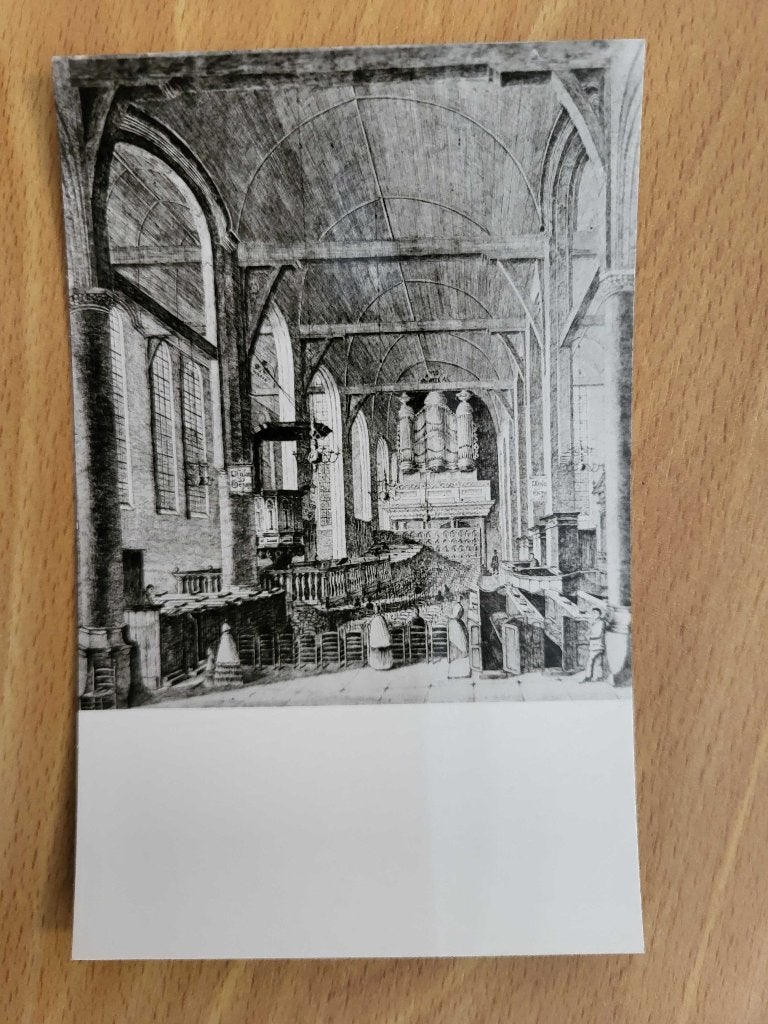 ansicht OUDEWATER Kerk ets, Ophalen, Voor 1920, Utrecht