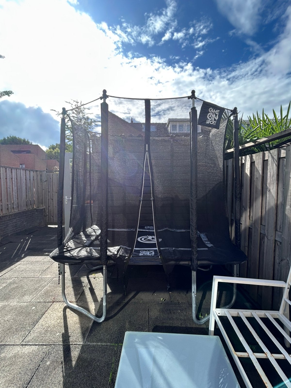 Gebruikt Game On Sport Jumpline 163x215cm trampoline, Ophalen, Gebruikt
