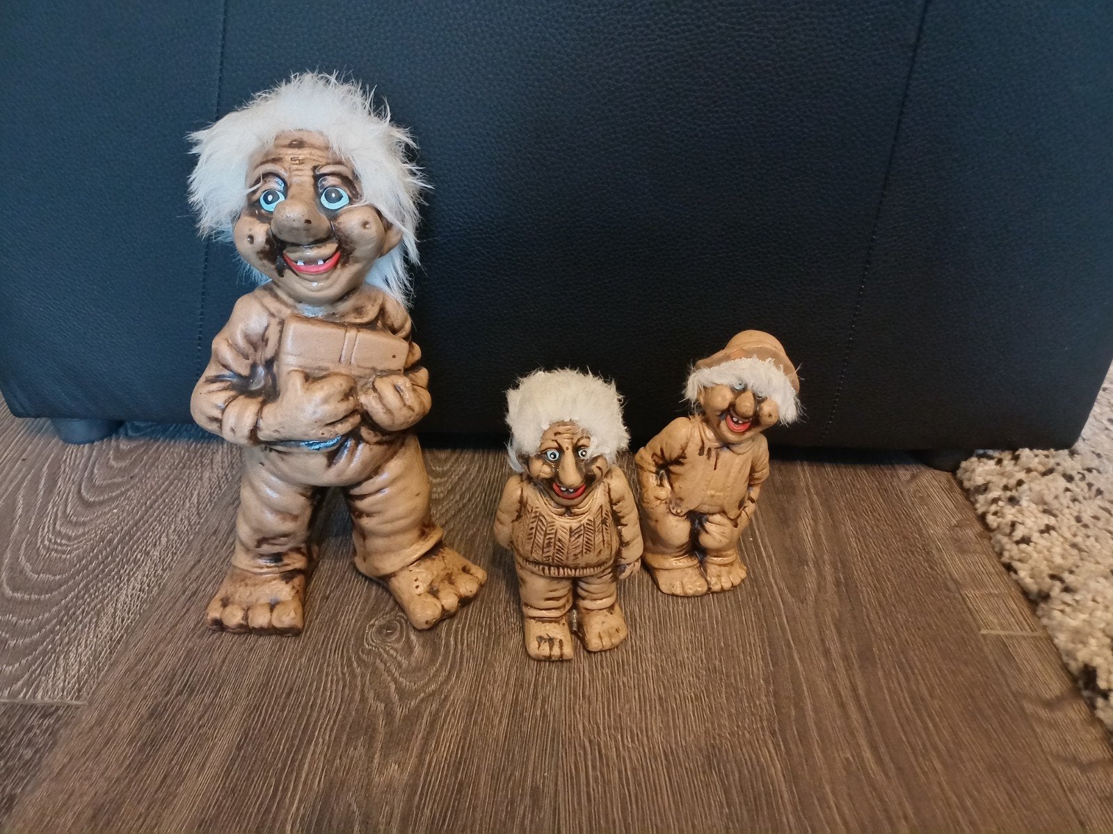 Set van 3 vintage trollen beeldjes met haar, Ophalen of Verzenden, Gebruikt