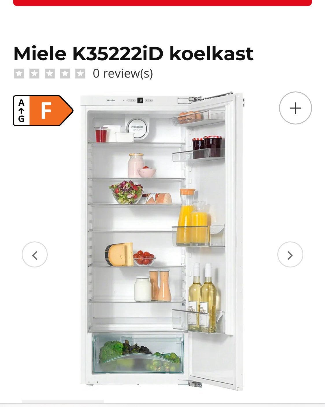 Miele inbouw koelkast K35222iD 140 cm hoog, Ophalen, Zo goed als nieuw, Inbouw, 140 tot 160 cm