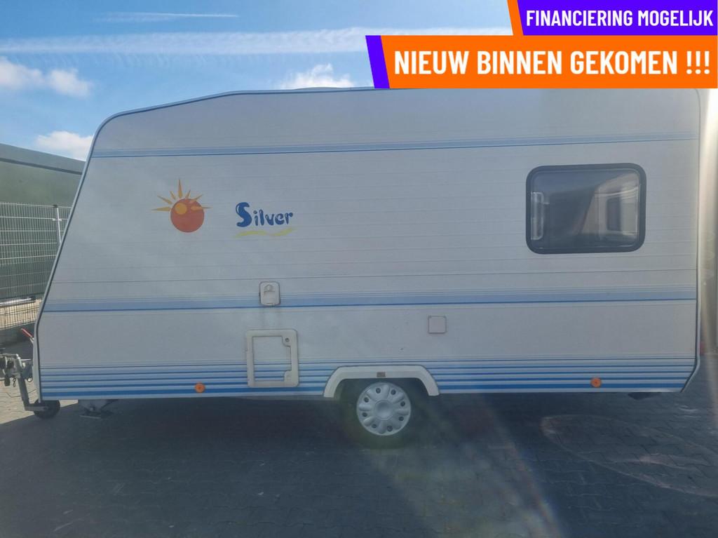 CARAVELAIR silver 425 VOORTENT + DWARSBED + FIETSENDRAGER, Caravans en Kamperen, Serviceluik, Bedrijf, 750 - 1000 kg, 5 tot 6 meter