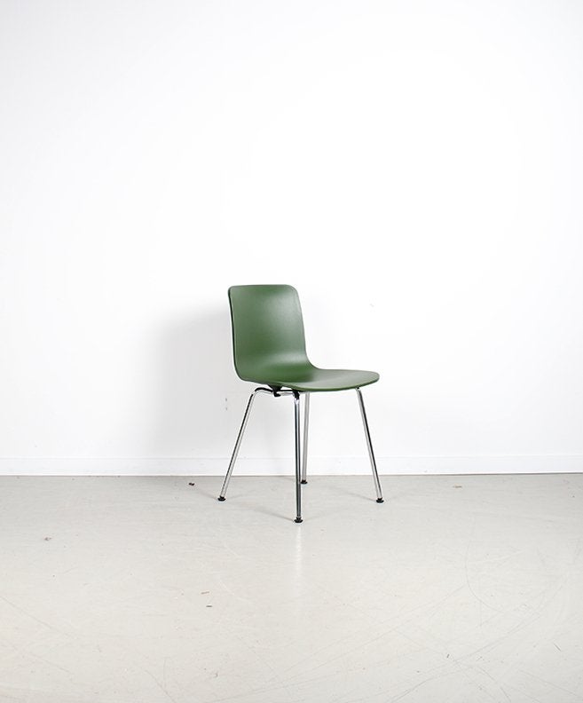 6x Vitra Hal Jasper Morrison Stoel Groen – Chroom