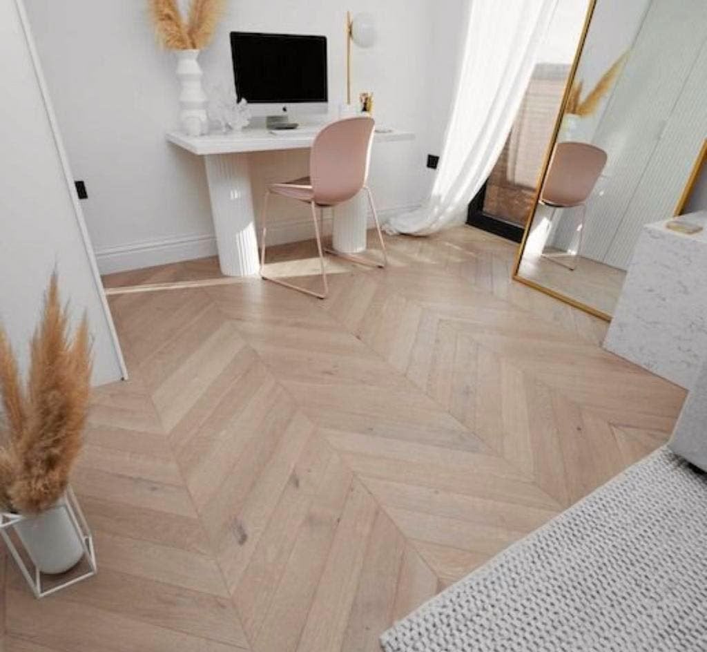 EIKEN HONGAARSE PUNT VLOER CHEVRON PARKET AANBIEDING, Ophalen of Verzenden, Nieuw, 75 m² of meer