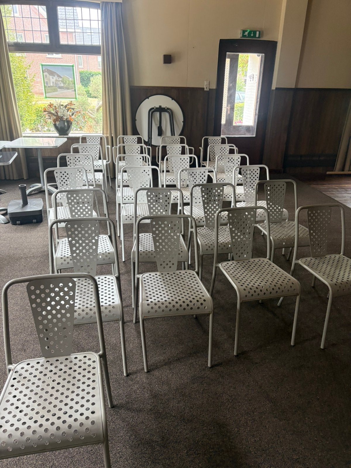 Terras stoelen metalen terras stoelen, stapelbaar, Tuin en Terras, Ophalen, Zo goed als nieuw, Metaal, Stapelbaar