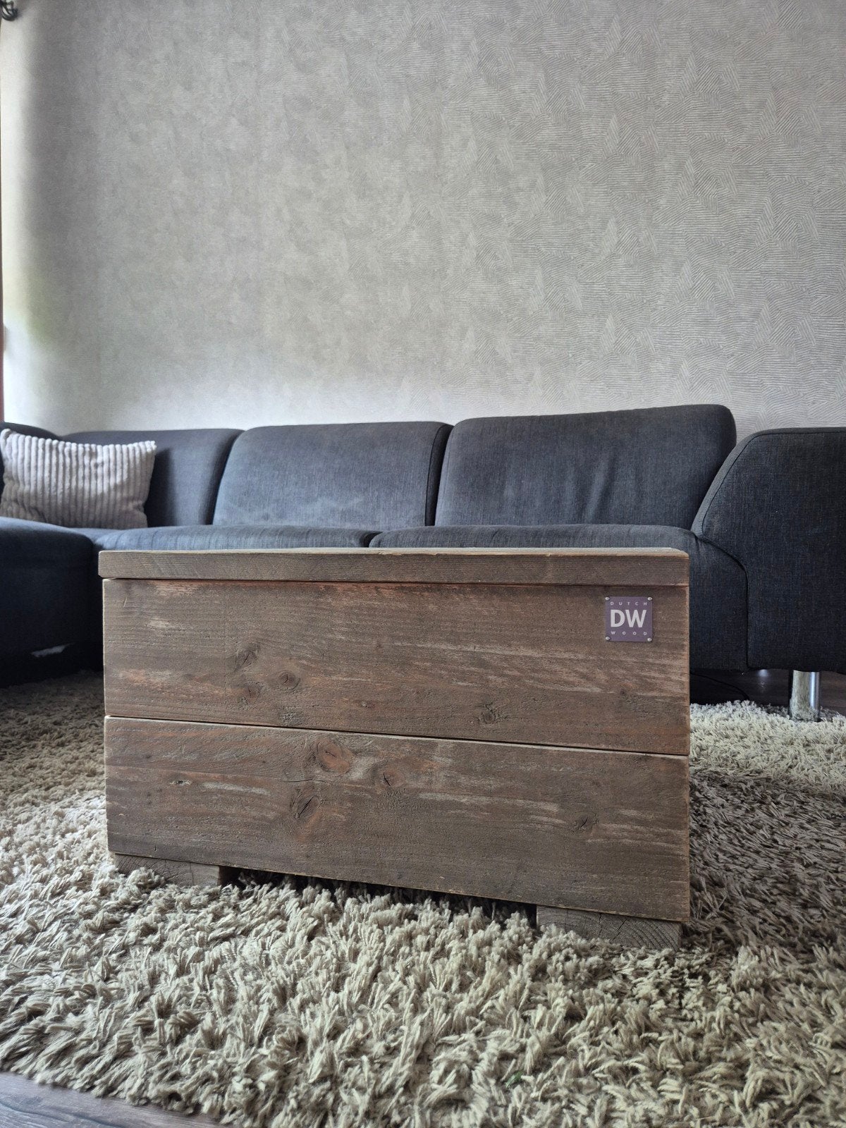 Zgan! Mooie steigerhouten tafel van Dutchwood 60 x 60, Ophalen, 50 tot 100 cm, Vierkant, 50 tot 100 cm