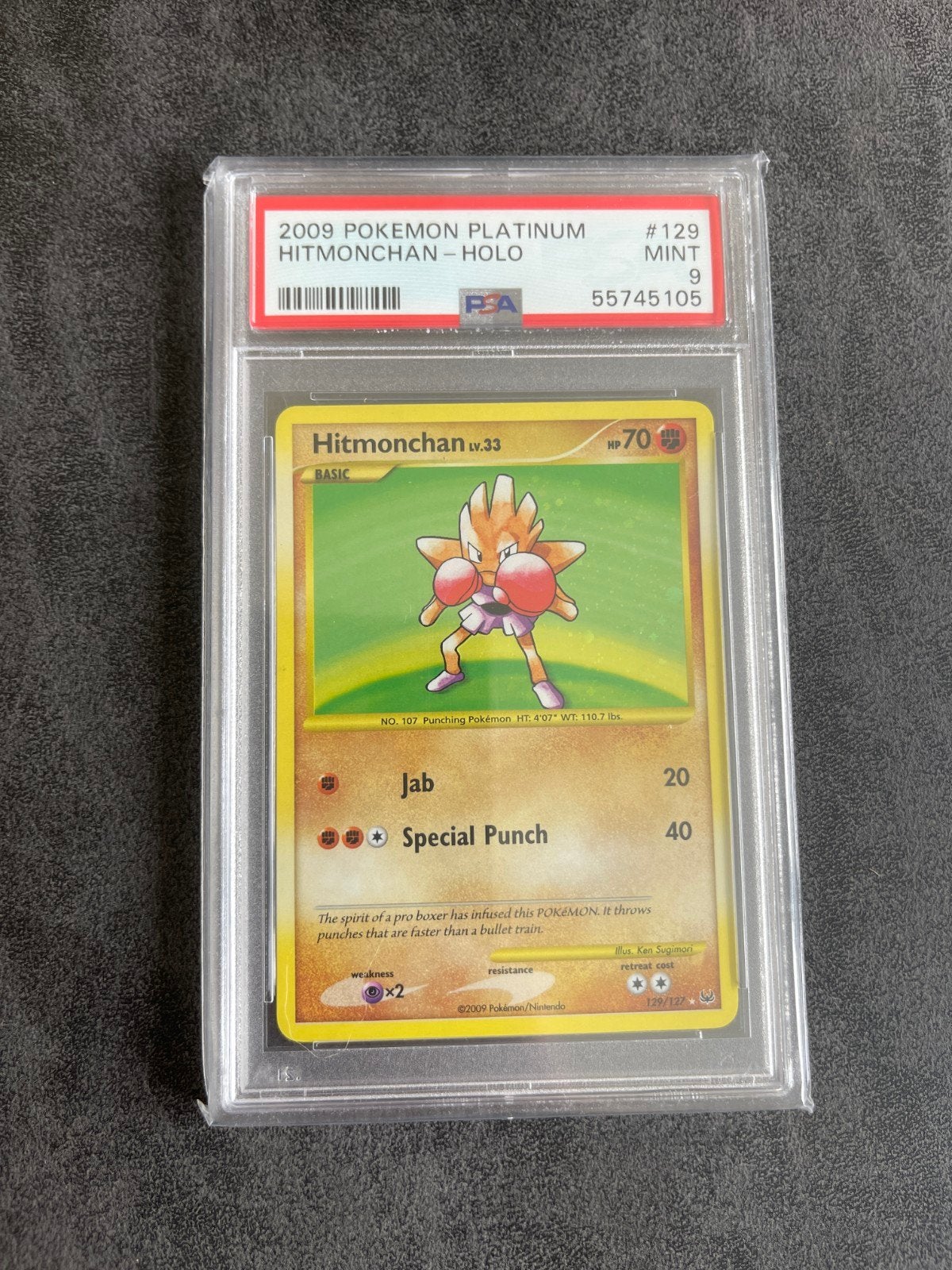 Hitmonchan Platinum Secret Rare PSA 9 Pokémon Kaart, Ophalen of Verzenden