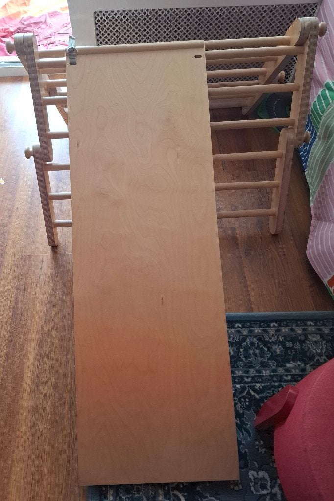 Houten pikler 4 elementen. triangle klimrek incl. ramp., Ophalen, Zo goed als nieuw, Overige typen