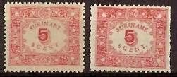 Suriname NVPH nr 58/9 ongebruikt Hulpuitgifte 1909, Ophalen of Verzenden, Postfris