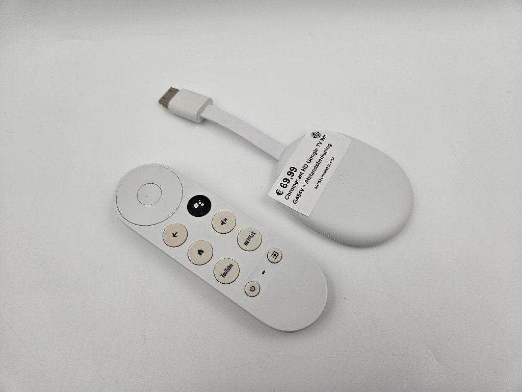 Chromecast HD Google TV Wit G454V + Afstandsbediening, Ophalen of Verzenden, Zo goed als nieuw