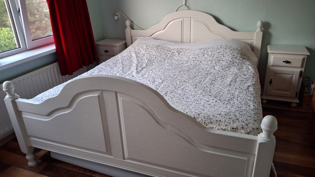 Houten bed, Ophalen, Gebruikt, Wit, Romantisch