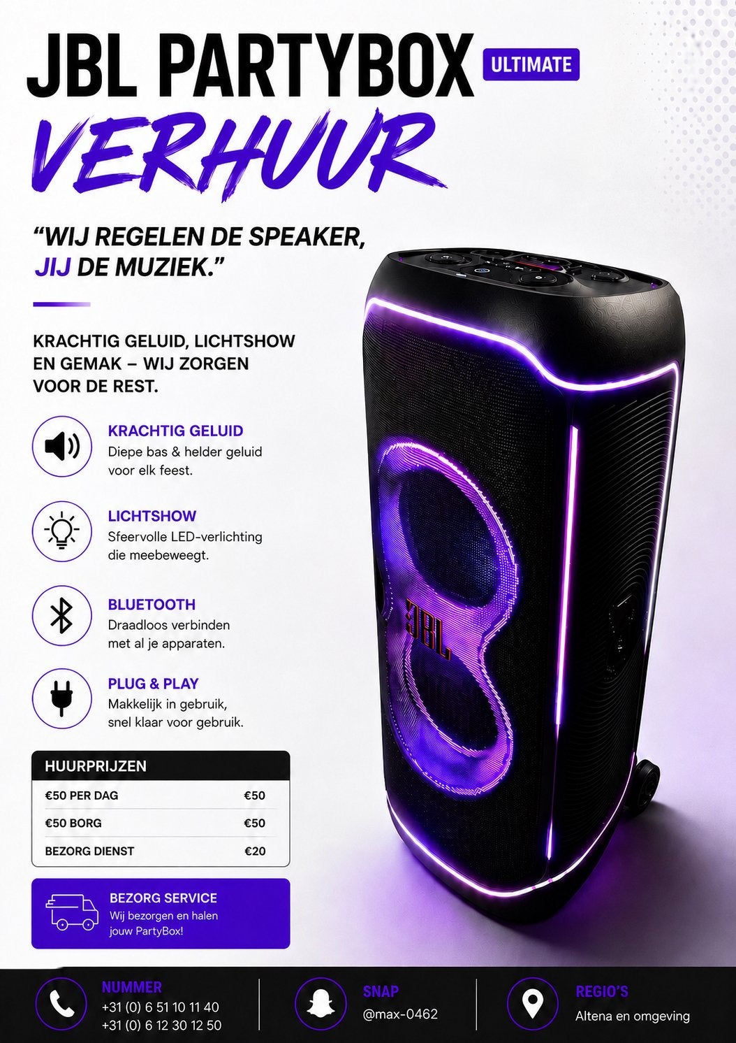JBL Partybox ultimate (TE HUUR), Ophalen, Zo goed als nieuw, Center speaker, JBL