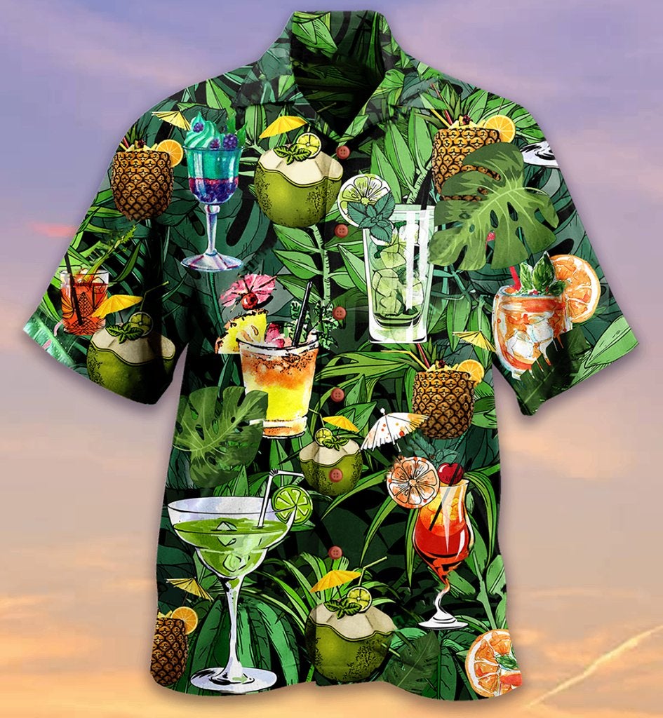 Hawaii cocktail overhemd (heren mannen drank shirt party), Verzenden, Nieuw, Overige halswijdtes