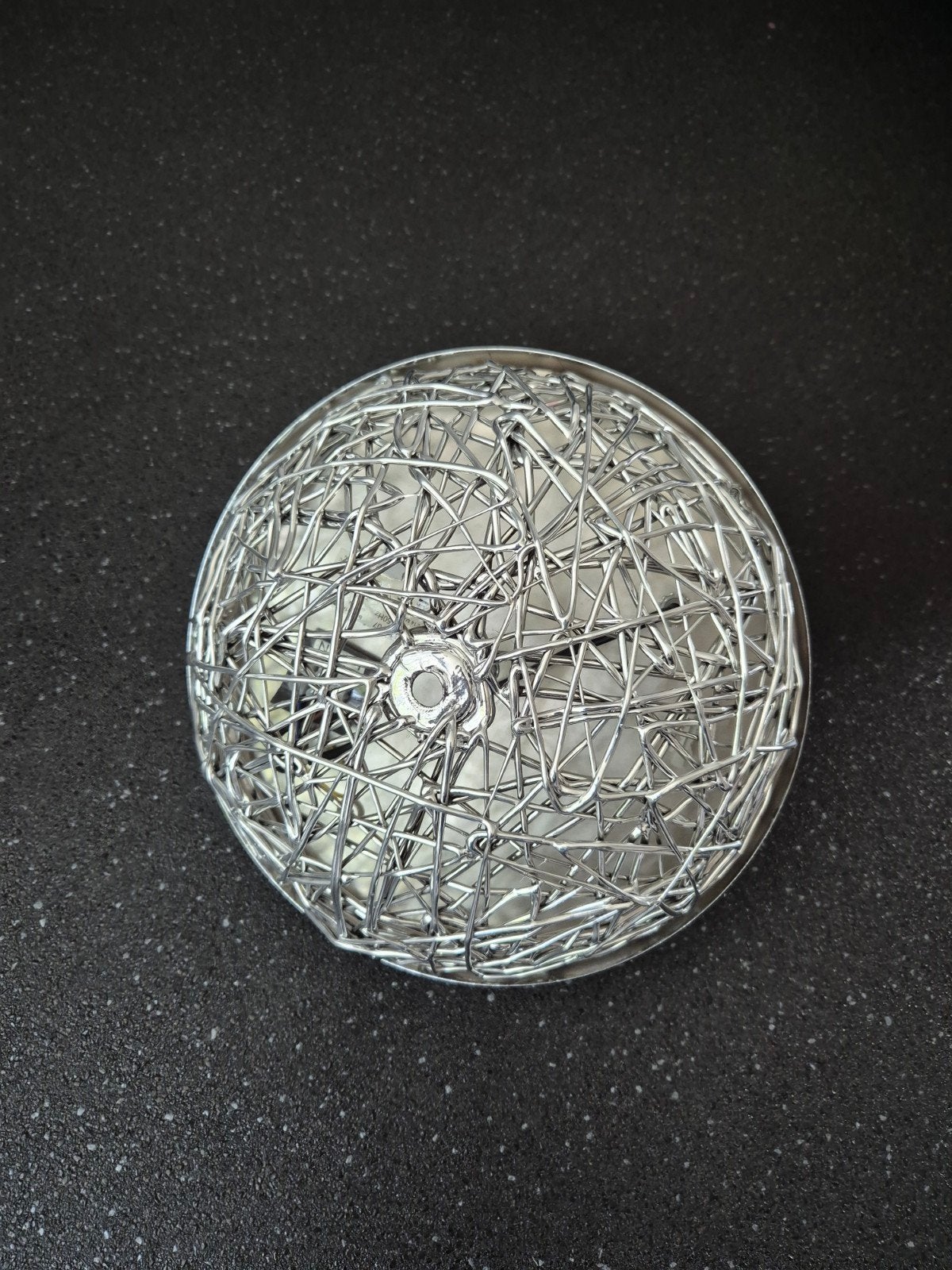 Moderne plafondlamp met draadstructuur - Zilverkleurig, Huis en Inrichting, Zilver, Inclusief lichtbron, Modern, E14 (klein)