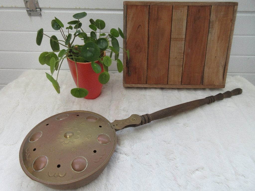 oude vintage koperen beddepan, Ophalen, Koper