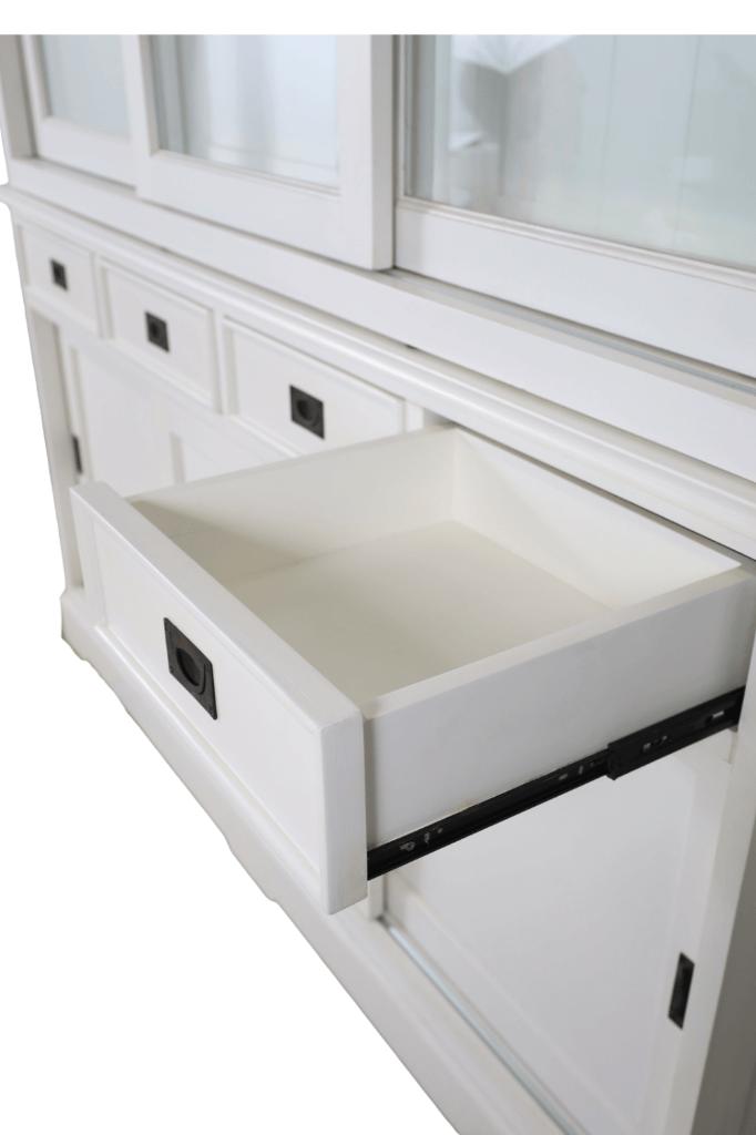 Witte vitrinekast 190, Ophalen, Met deur(en), Nieuw, 50 tot 100 cm