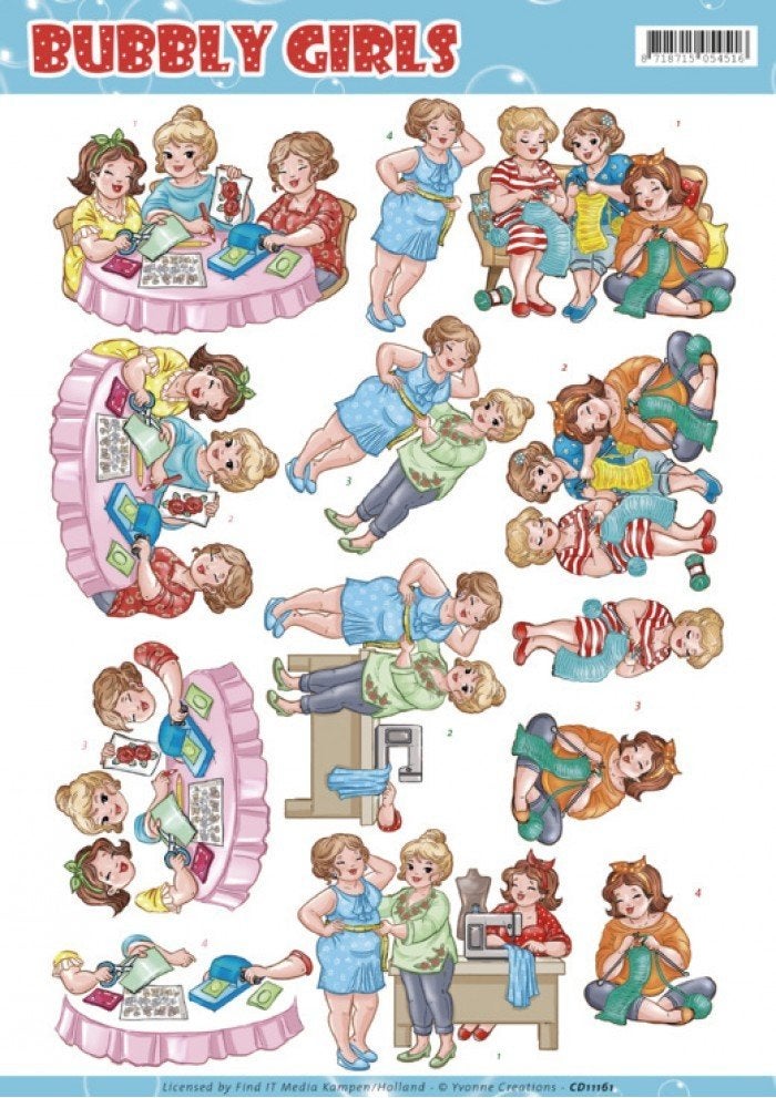 Yvonne Creations Bubbly Girls 3D knipvel A4 CD11161, ., Nieuw, Ophalen of Verzenden, .